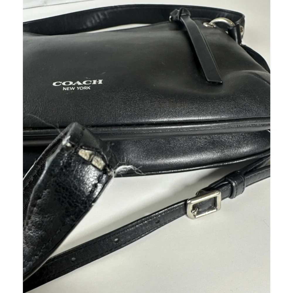 *Flawed* Coach Legacy Leather Double Gusset Crossbody Bag Black Leather 26601 - Picture 14 of 16